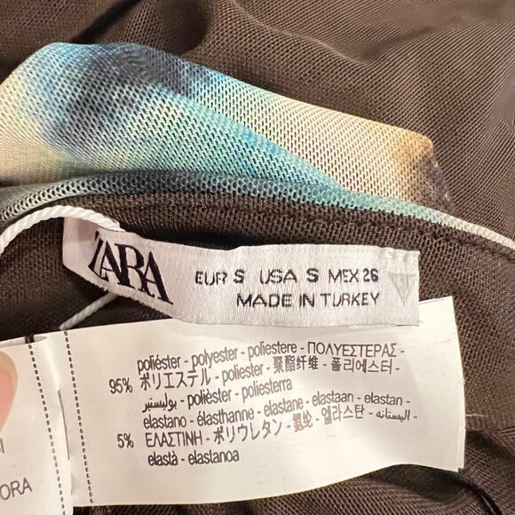 Zara Tulle Tie Dye Strapless Form Fitting Midi Maxi Dress Bloggers Fave, Size S - Picture 16 of 16